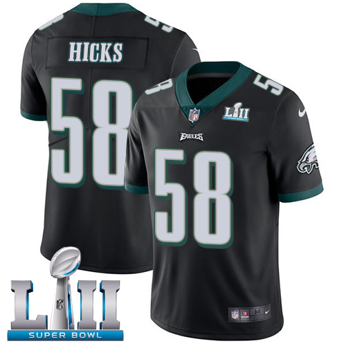 Nike Eagles #58 Jordan Hicks Black Alternate Super Bowl LII Youth Stitched NFL Vapor Untouchable Limited Jersey